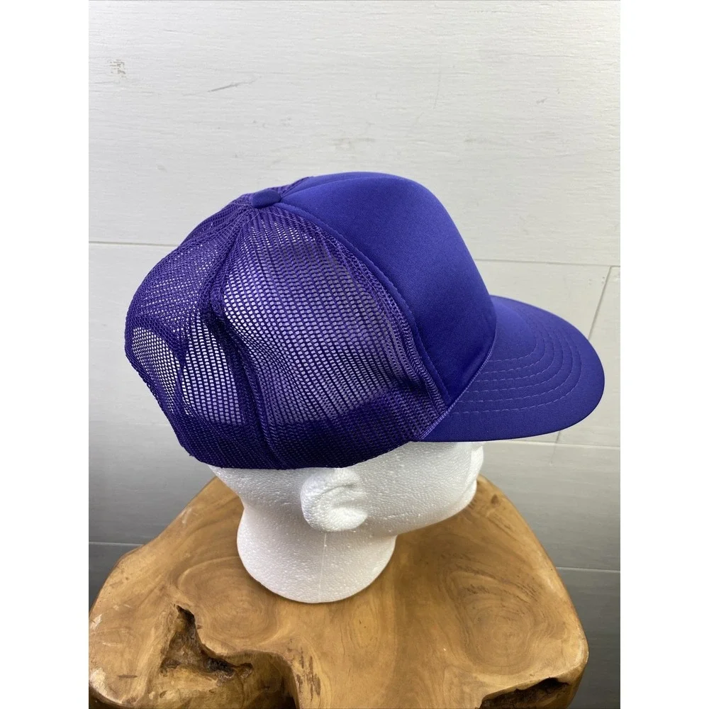 VTG YoungAn Trucker Hat Sz OS Purple Mesh Rope Snapback Baseball Cap NWOT 90s